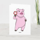 Carte Cochon au poker avec des jetons de poker (Dos)