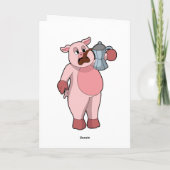 Carte Cochon avec cafetière (Dos)