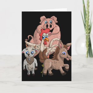 Carte Cochon Chèvre Poule Équipe De Ferme De Cheval Cade
