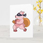 Carte Cochon comme coureur (Fleur jaune)