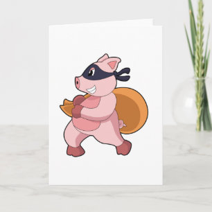 Carte Cochon comme coureur