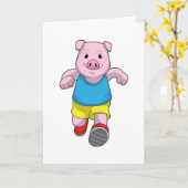 Carte Cochon comme coureur à la course (Fleur jaune)