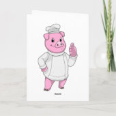 Carte Cochon comme cuisinier avec casquette chef (Dos)