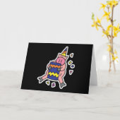 Carte cochon d'anniversaire mignon (Fleur jaune)