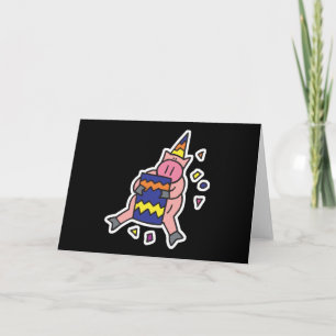 Carte cochon d'anniversaire mignon