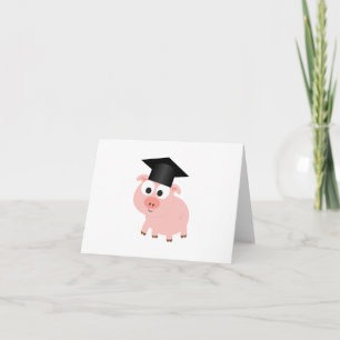 Carte Cochon de fin d'études mignon