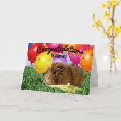 Carte Cochon de Guinée et ballons adorables | Félicitati (Fleur jaune)