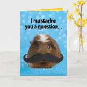 Carte Cochon De Guinée - Je Vous Moustache Une Question (Fleur jaune)