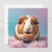 Carte Cochon De Guinée Mignonne Avec Gradient Pastel De (Devant / Derrière)