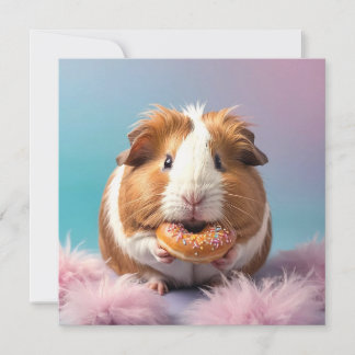 Carte Cochon De Guinée Mignonne Avec Gradient Pastel De