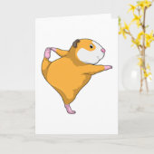 Carte Cochon d'Inde à l'exercice de stretching de yoga (Fleur jaune)