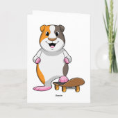 Carte Cochon d'Inde en skateur avec skateboard (Dos)