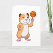 Carte Cochon d'Inde joueur de basket-ball avec Basketbal (Dos)