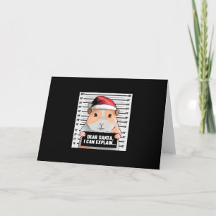 Carte Cochon d'Inde Noël Cavy Cher Père Noël Je Peux Exp
