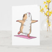 Carte Cochon d'Inde Yoga Méditation Fitness (Fleur jaune)