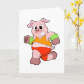 Carte Cochon en cours d'exécution (Fleur jaune)