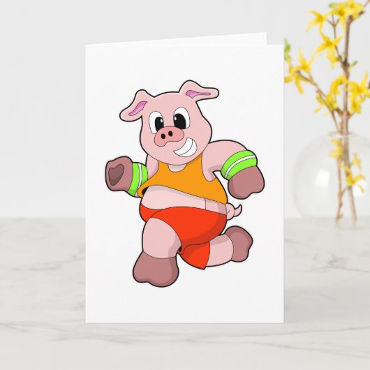 Carte Cochon en cours d'exécution (Fleur jaune)