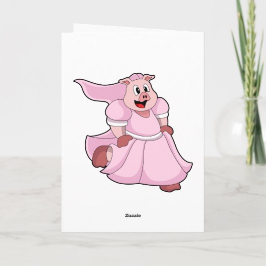Carte Cochon en mariée avec robe Mariage (Dos)