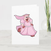 Carte Cochon en mariée avec robe Mariage (Devant)