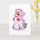 Carte Cochon en mariée avec robe Mariage.PNG (Fleur jaune)