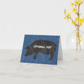 Carte Cochon noir rustique (Fleur jaune)