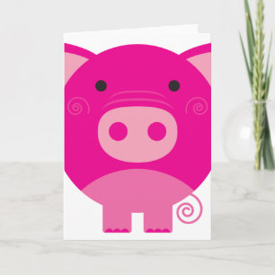 Carte Cochon rose