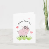 Carte Cochon rose mignon pour la Saint-Valentin (Devant)