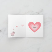 Carte Cochon rose mignon pour la Saint-Valentin (Intérieur)