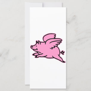 Carte Cochon rose volant très mignon