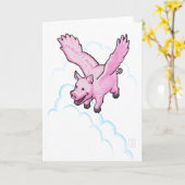 Carte Cochon volant impossible (Fleur jaune)