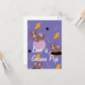 Carte Cochons d'Inde mignons en exercice (Devant/Arrière en situation)