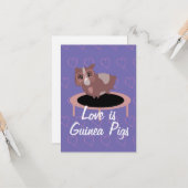 Carte Cochons d'Inde mignons en train de faire de l'exer (Devant/Arrière en situation)