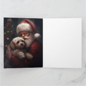 Carte Cockapoo avec le Père Noël Festif Noël (Intérieur)