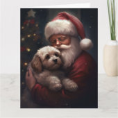 Carte Cockapoo avec le Père Noël Festif Noël (Devant)
