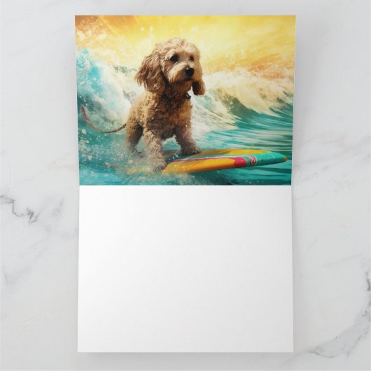Carte Cockapoo Beach Surf Paining (Intérieur)