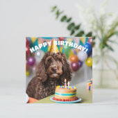 Carte Cockapoo Birthday Party (Debout devant)