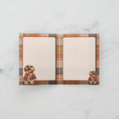 Carte Cockapoo Chien Plaid Automnal Monogrammé (Intérieur)