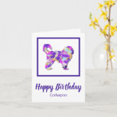 Carte Cockapoo Chien Silhouette mignonne Purple PY&B Ann (Fleur jaune)