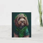 Carte Cockapoo en tenue de la Saint-Patrick (Devant)