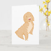 Carte Cockapoo - Greeting card (Fleur jaune)