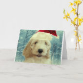 Carte Cockapoo Noël (Fleur jaune)