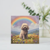 Carte Cockapoo Rainbow Bridge Memorial Nom personnalisé  (Debout devant)