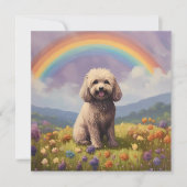 Carte Cockapoo Rainbow Bridge Memorial Nom personnalisé  (Devant)