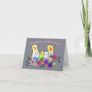 Carte Cockatiel Budgies Parakeet Amateur d'oiseaux Anniv