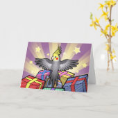 Carte Cockatiel d'anniversaire (Fleur jaune)