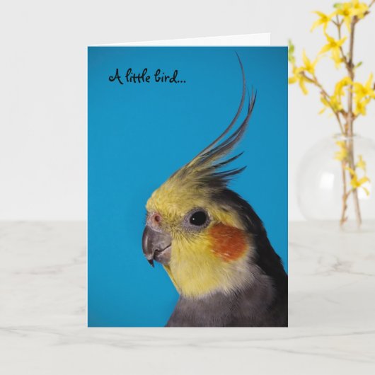 Carte Cockatiel, petit oiseau d'A… (Fleur jaune)