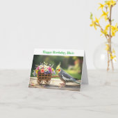 Carte Cockatiel with Flowers Custom name & text birthday (Fleur jaune)