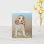 Carte Cocker Spaniel (Fleur jaune)