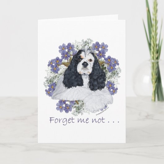 Carte Cocker Spaniel Américain Ne m'oublie pas (Devant)
