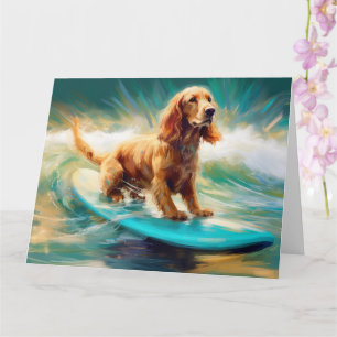 Carte Cocker Spaniel Beach Surf Peinture